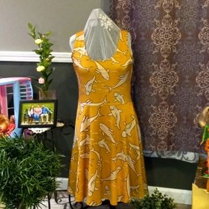 Whimsical shark week print tank dress size medium